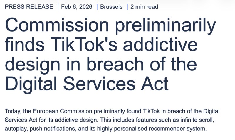 European Commission Orders TikTok to Redesign App Over Addiction Concerns