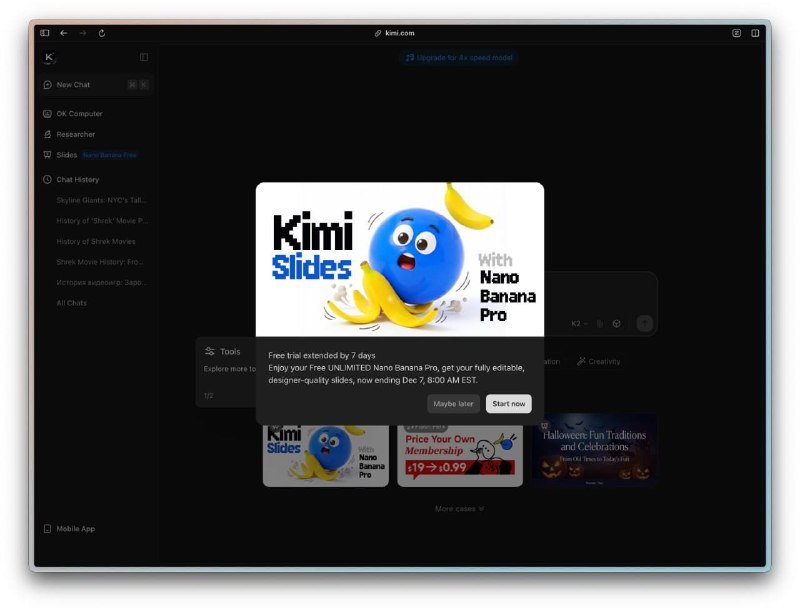 Kimi AI Offers Free Access to Nano Banana Pro Presentation Generator for One Week