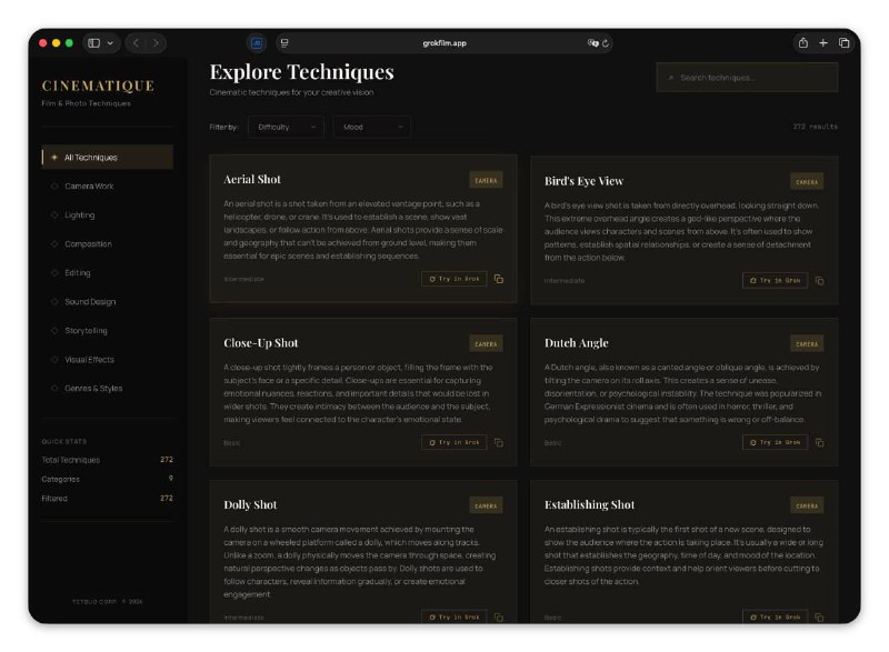 GrokFilm: Free Prompt Library Released for Cinematic Photo and Video Generation