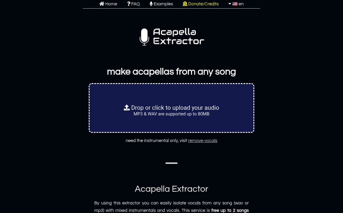 Acapella Extractor