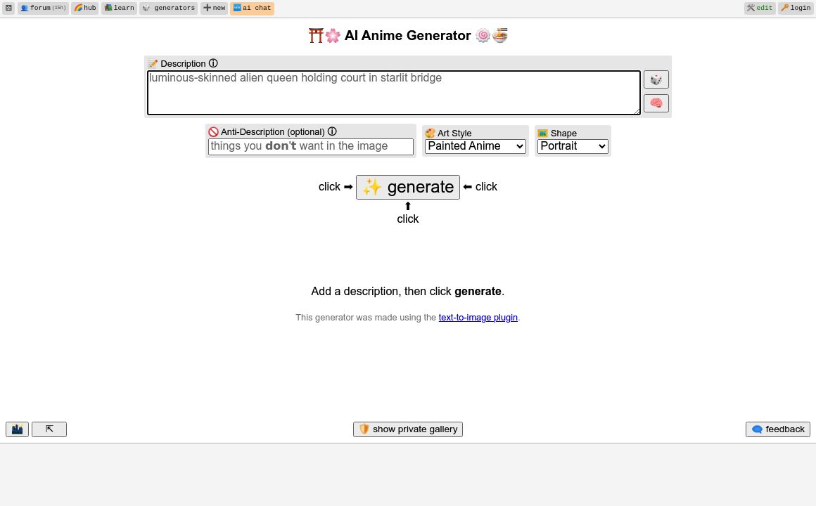 AI Anime Generator By Perchance