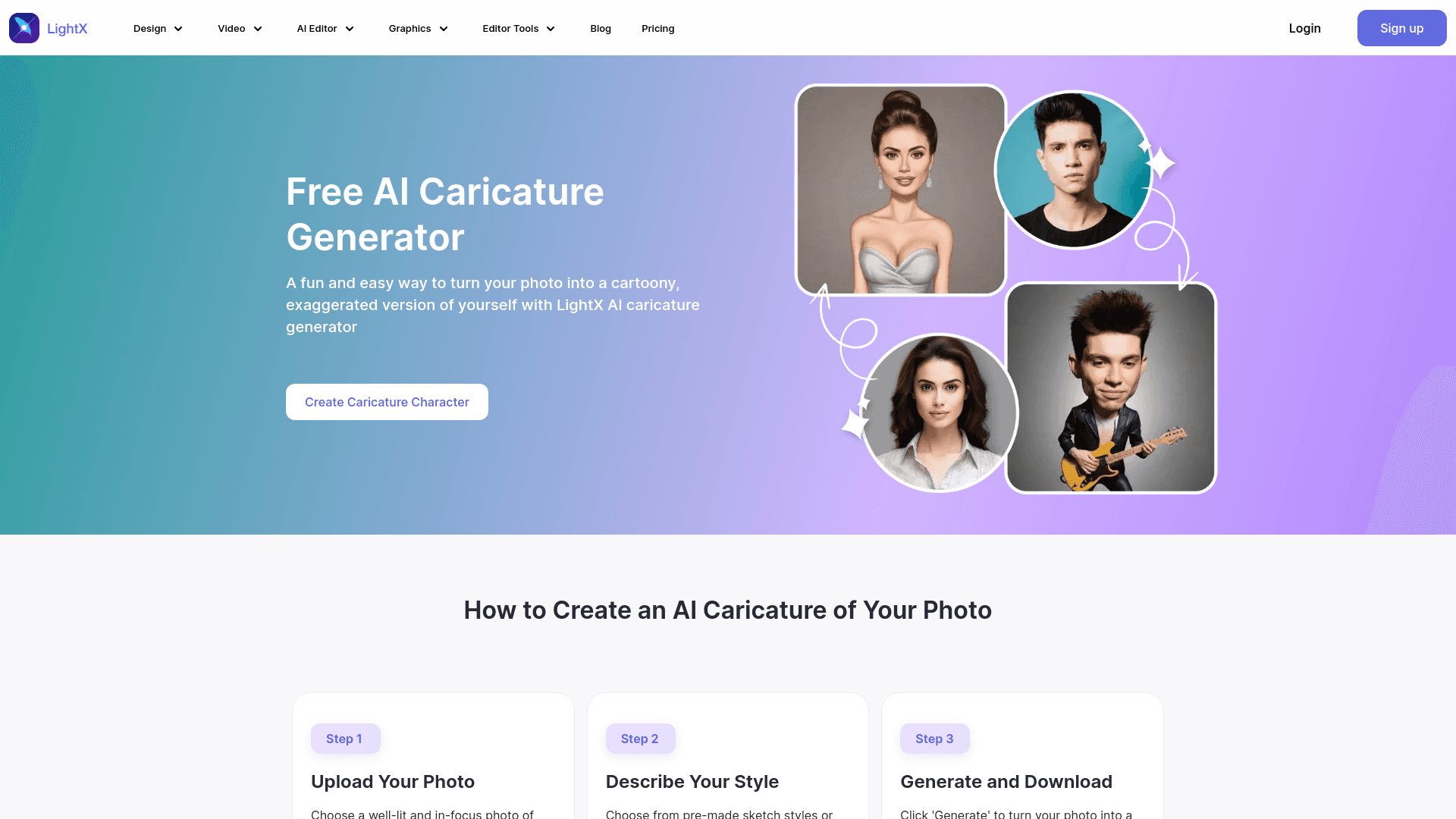 AI Caricature Generator By LightX