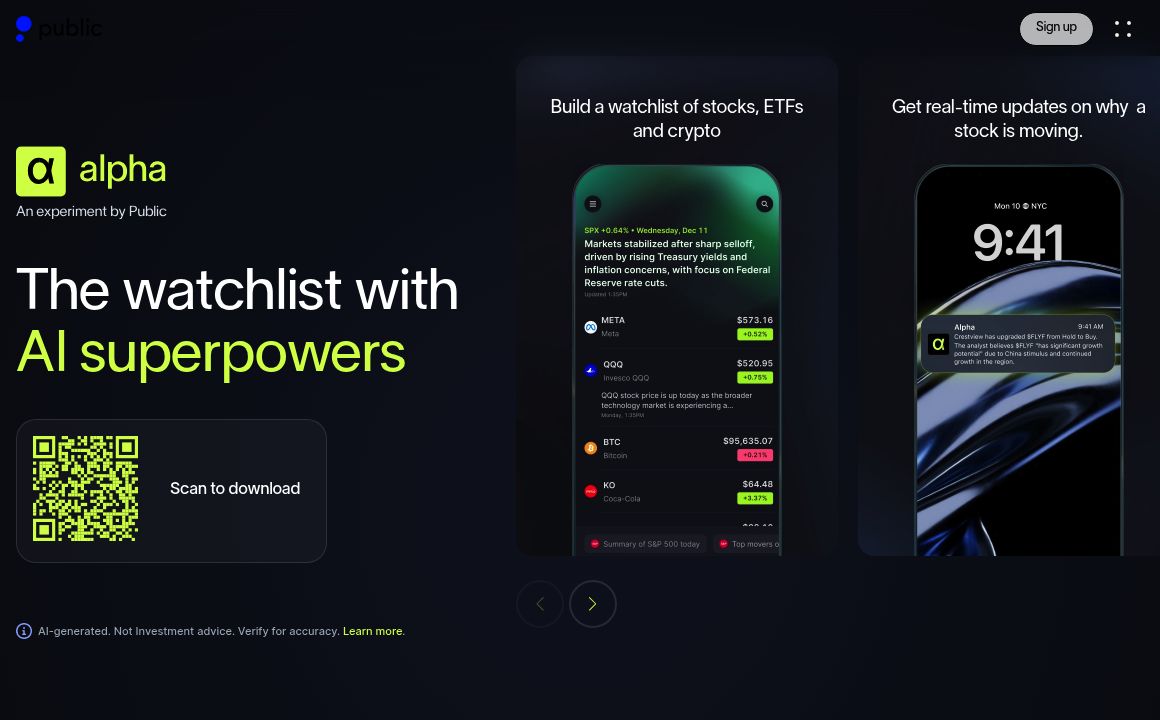 Alpha: AI for Investors