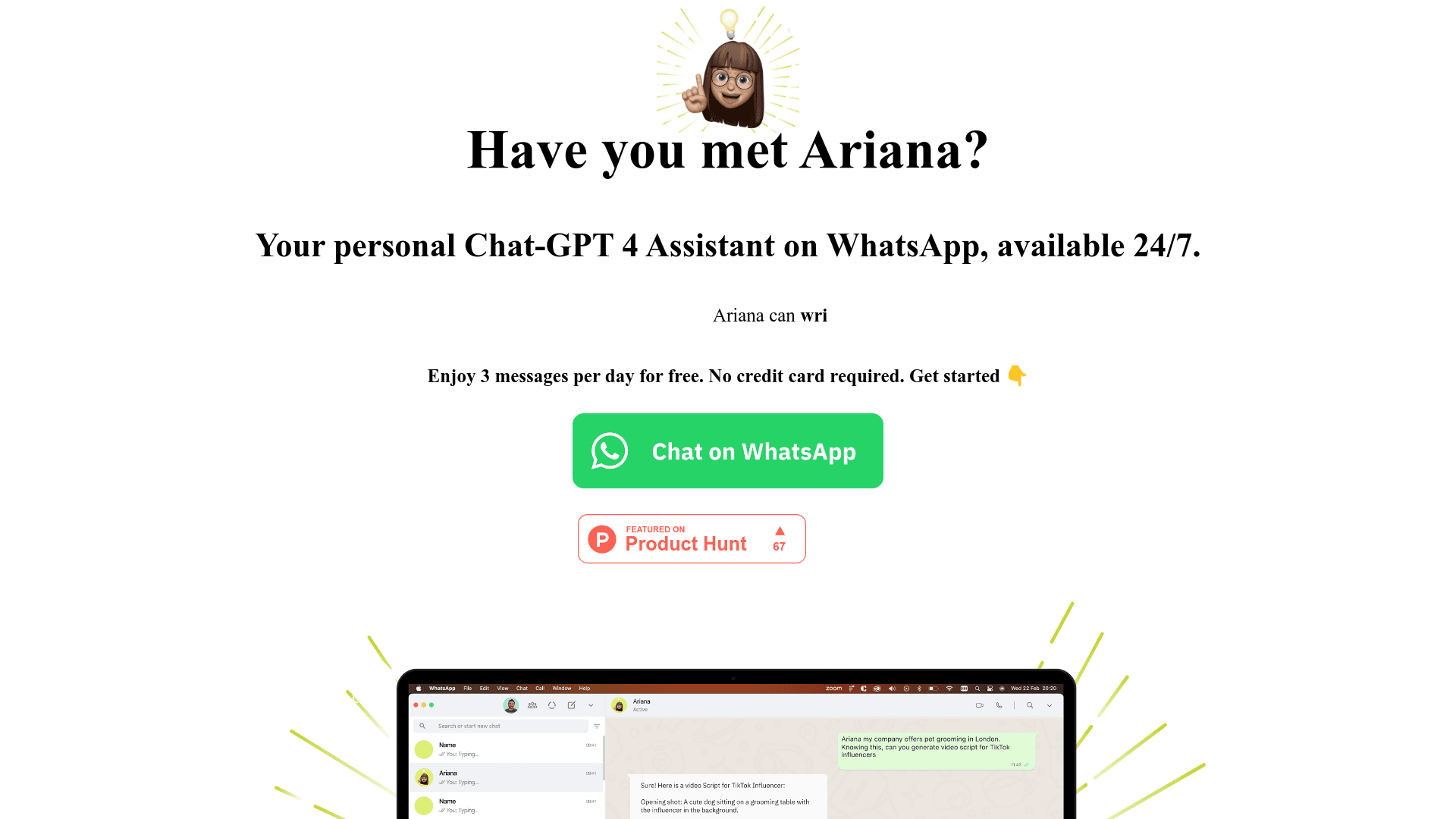 Ariana WhatsApp AI-Assistant  - Timworks