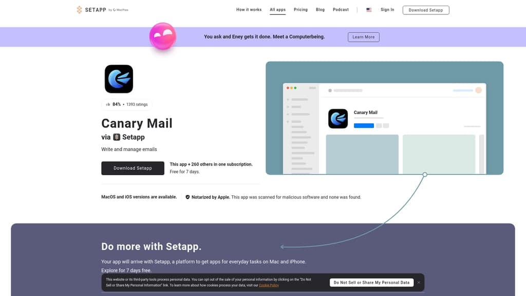 Canary Mail on Setapp