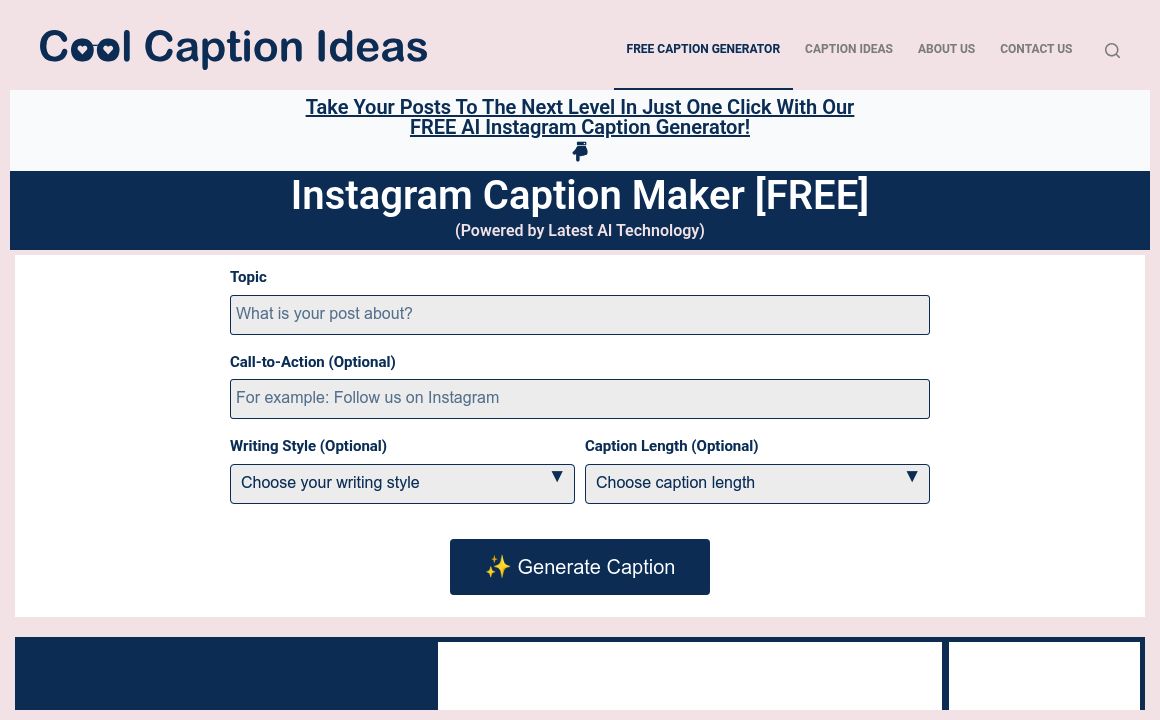 Caption Generator Tool