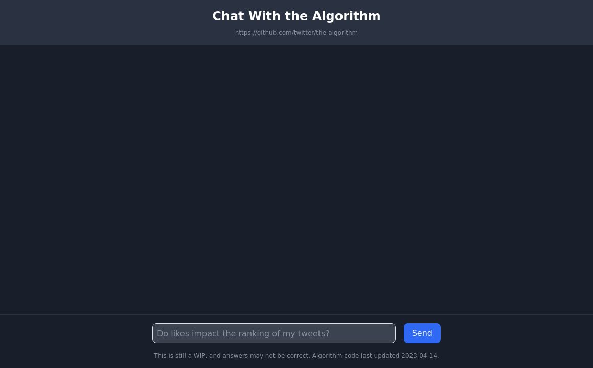 Chat With Twitter Algorithm
