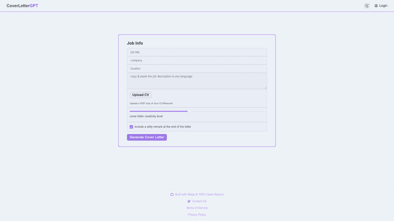 CoverLetterGPT
