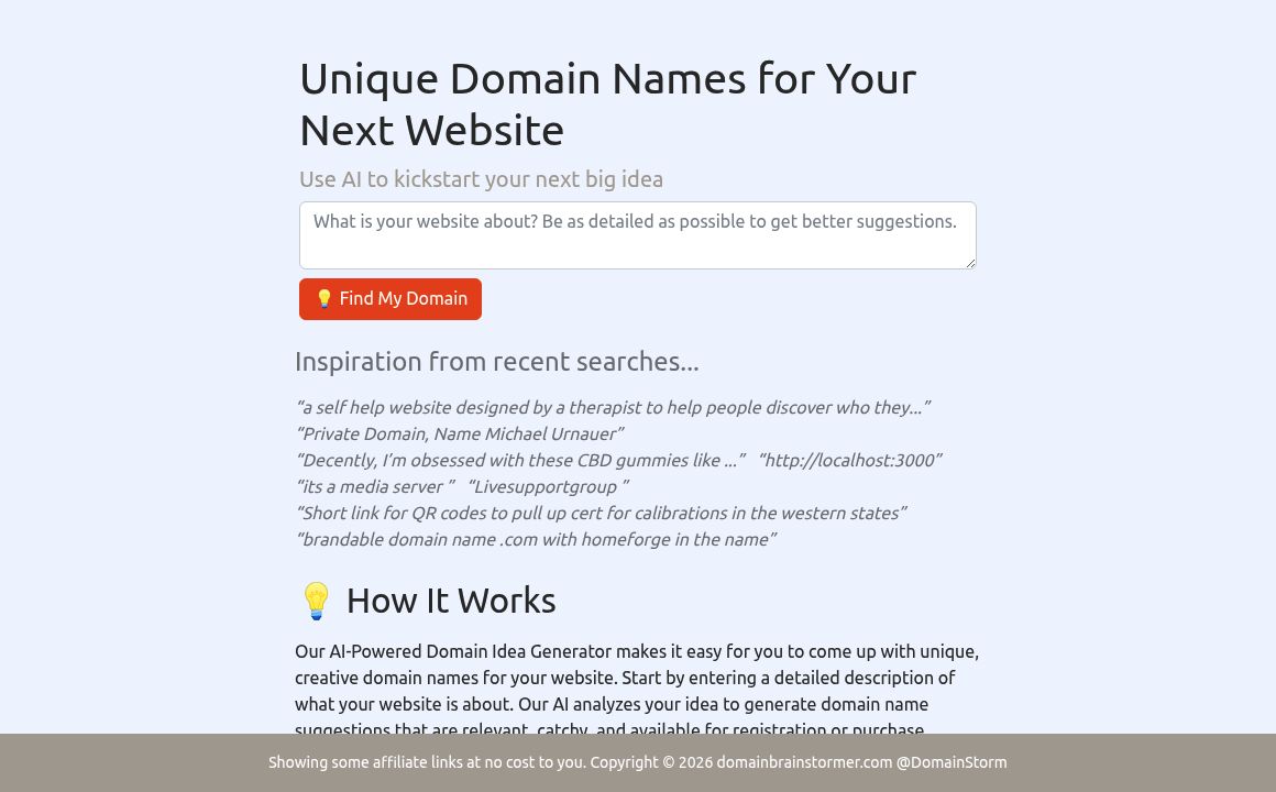 Domain Brainstormer