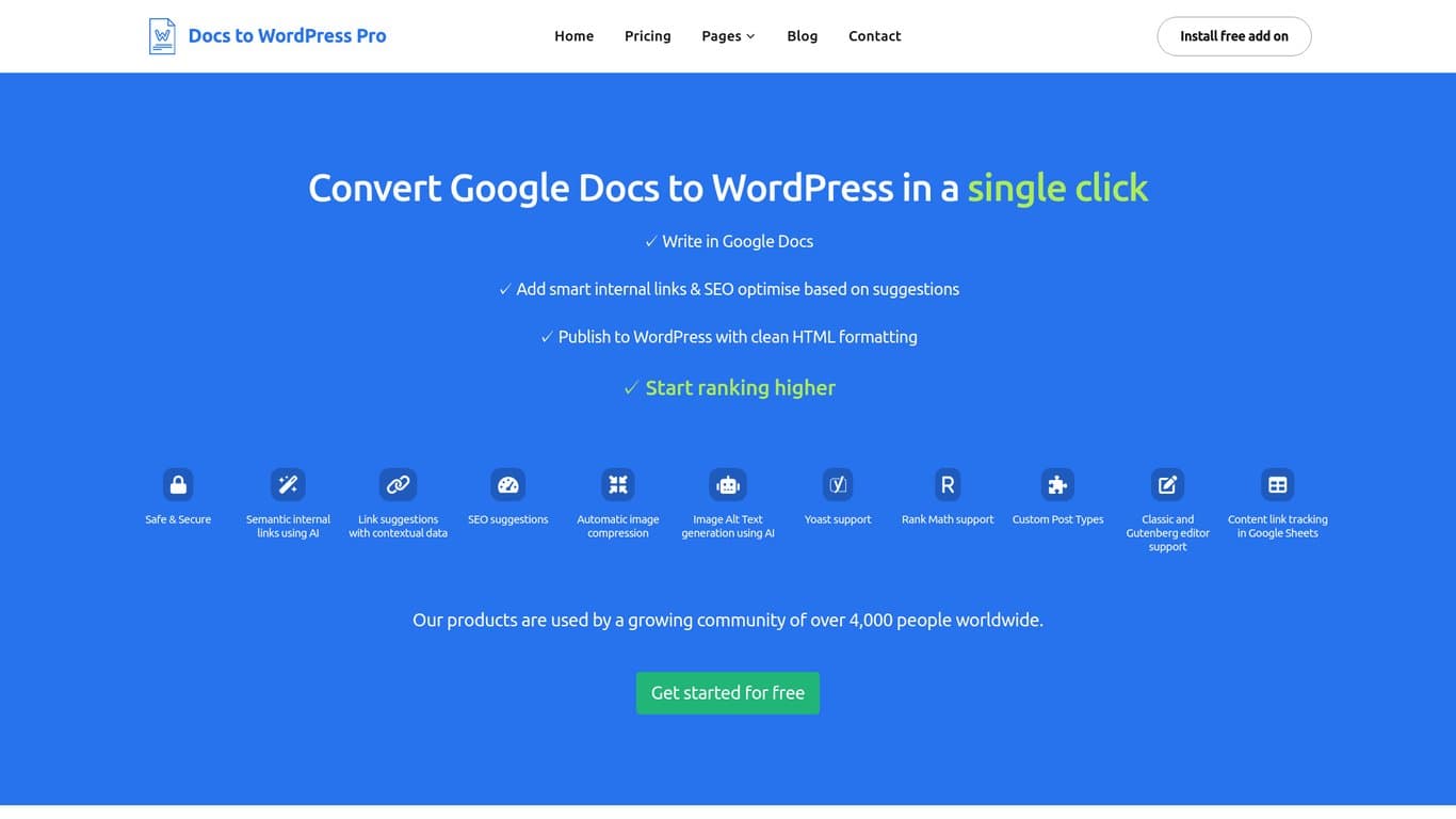 Google Docs to Wordpress