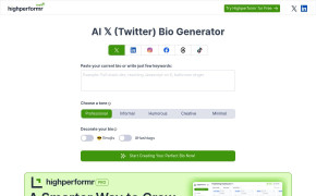 HighPerformer Social Bio