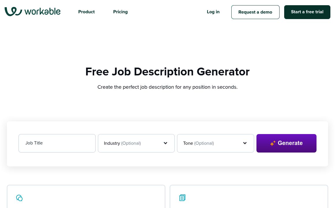 Job Description Generator By Workable