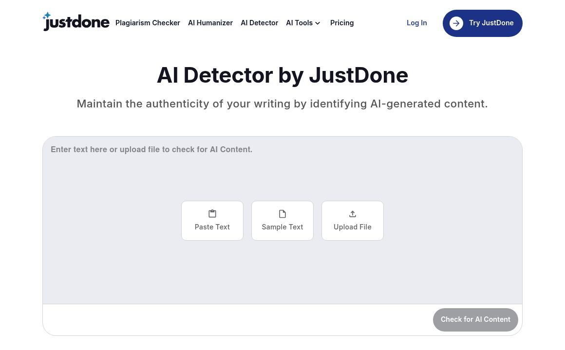 Justdone AI Detector