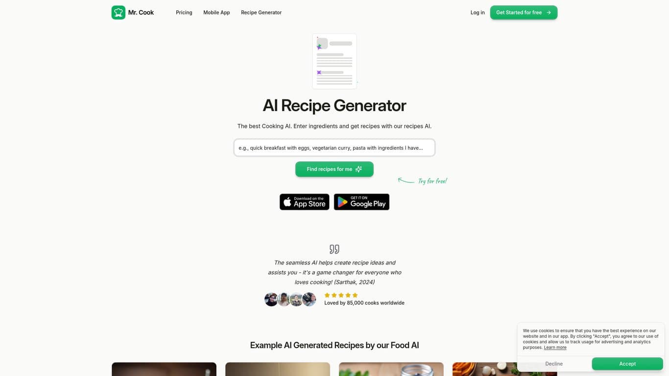 Mr. Cook - Recipe Generator