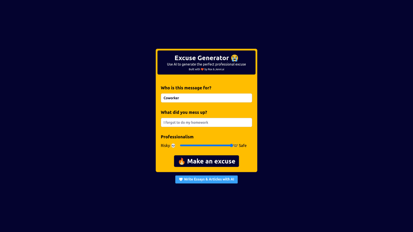 The Excuse Generator
