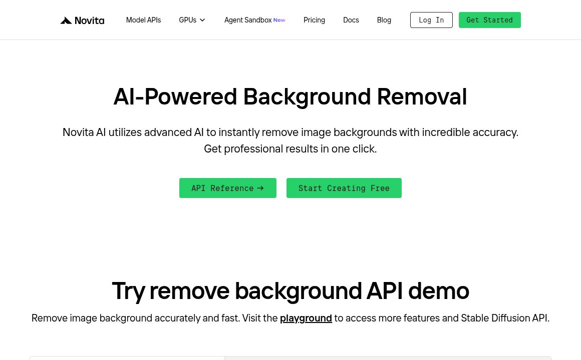 The Remove-background API of novita.ai