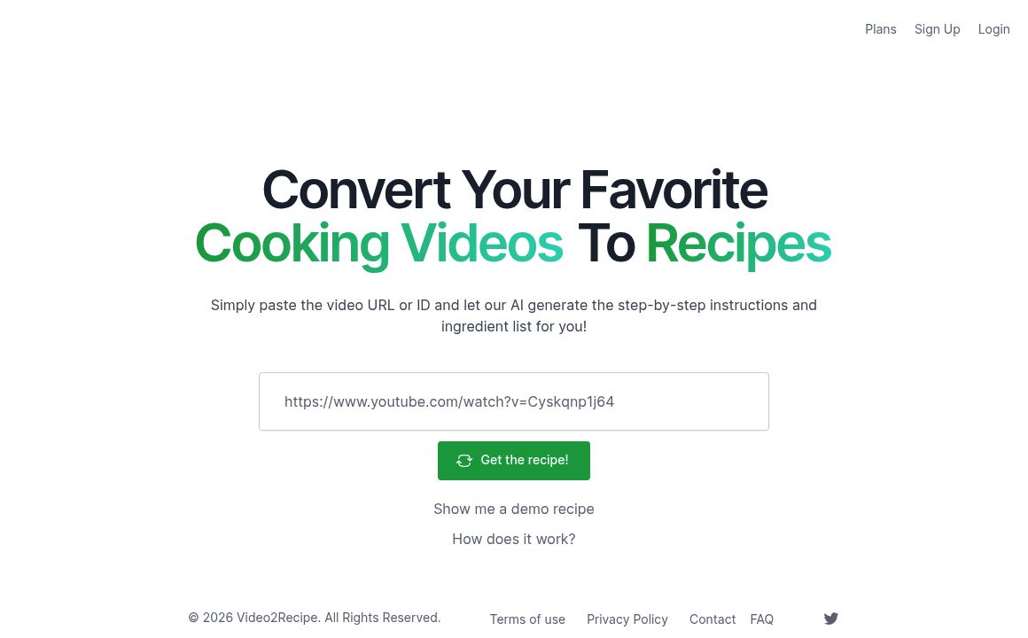 Video2Recipe