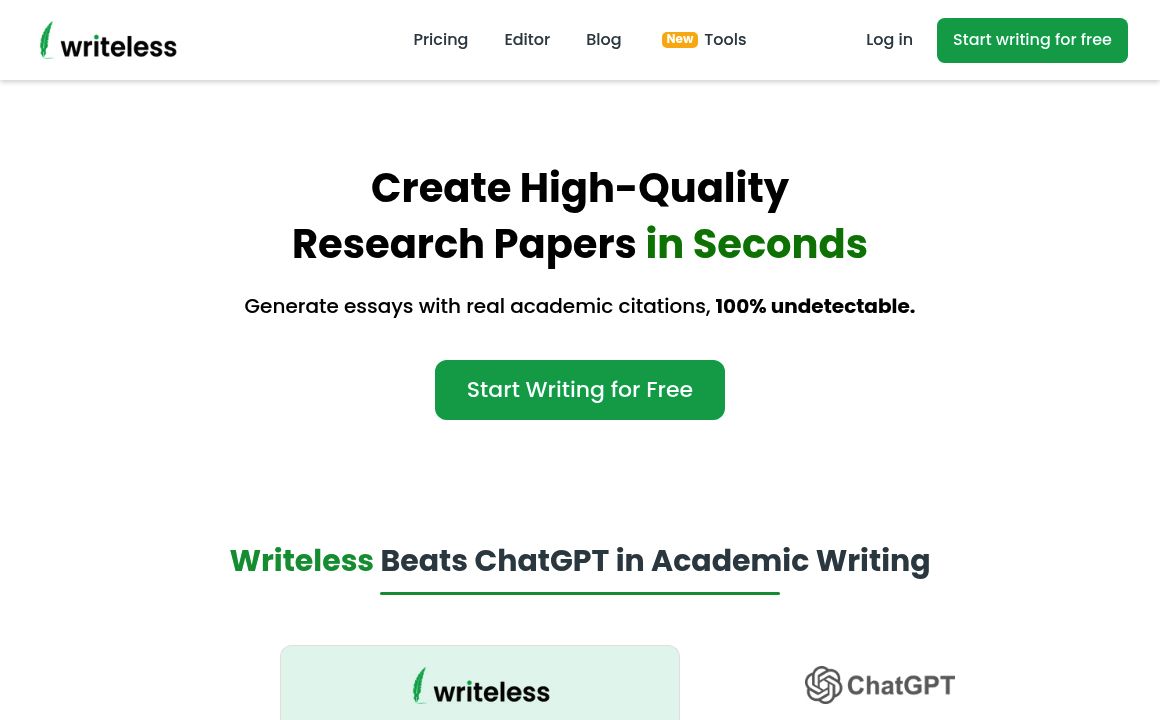 Writeless AI - Create High-Quality Essays in Seconds